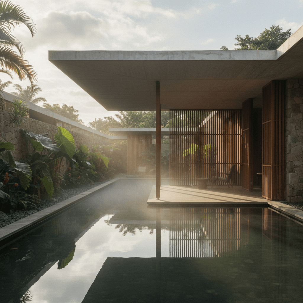 Tropical courtyard render