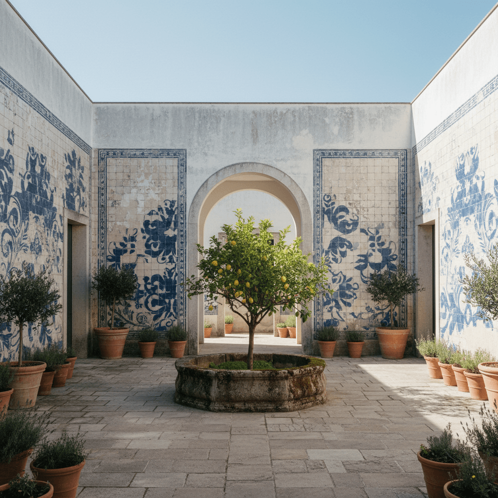 Portuguese azulejo courtyard