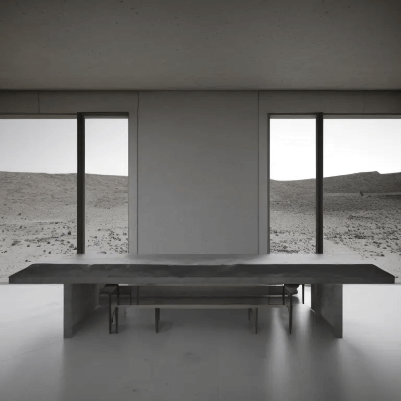AI architectural render — Japanese pavilion with raked gravel court