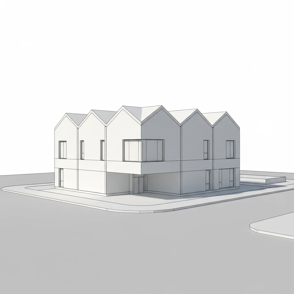 Hand sketch of a canal-side concept